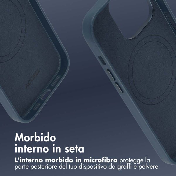 Accezz Cover in Pelle con MagSafe Apple iPhone 14 Pro - Nightfall Blue