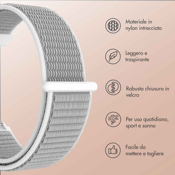 imoshion Cinturino in nylon con chiusura a strappo Samsung Galaxy Watch 7 40/44 mm - Grigio
