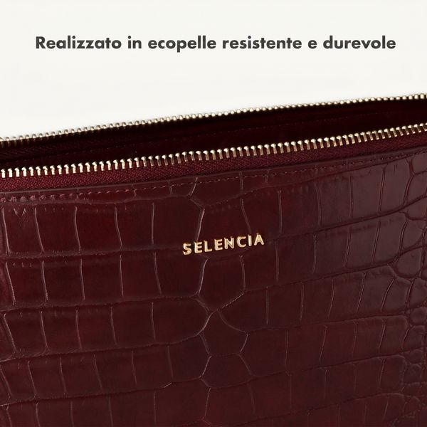 Selencia Cover per laptop Croco 13 pollici - Burgundy