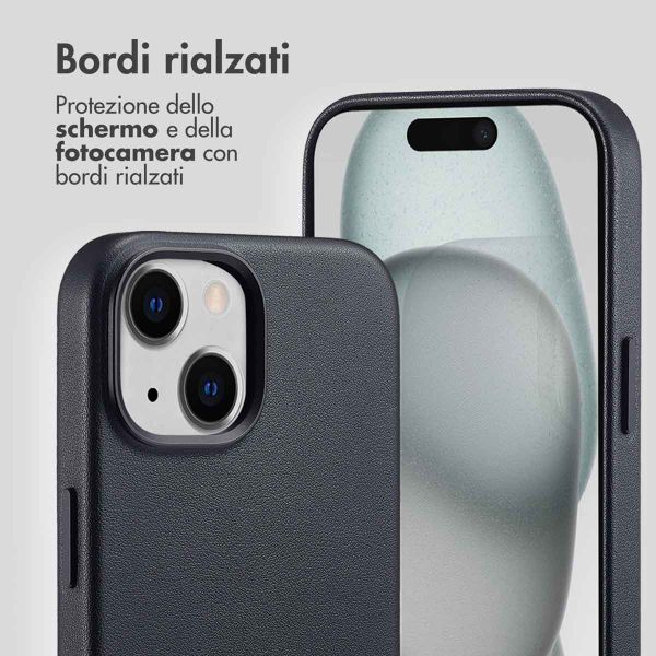 Accezz Cover in Pelle con MagSafe Apple iPhone 15 - Onyx Black
