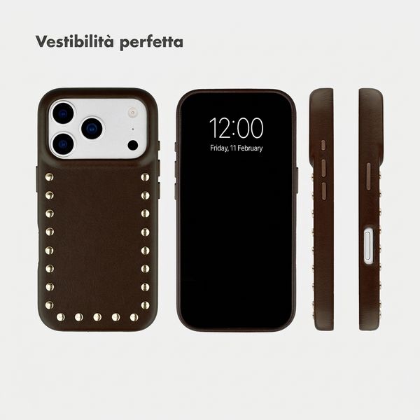 Selencia Cover posteriore Studs con MagSafe Apple iPhone 17 Pro Max - Cacao Crush