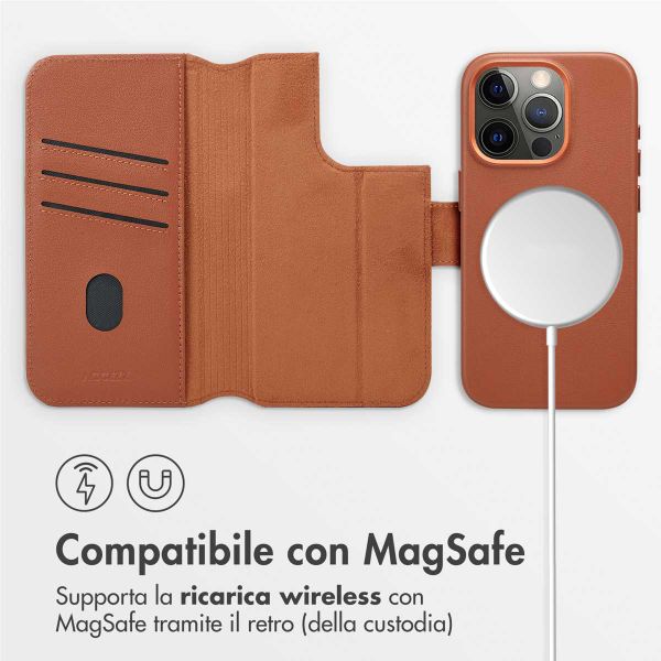 Accezz Cover in pelle 2 in 1 con MagSafe Apple iPhone 15 Pro - Sienna Brown