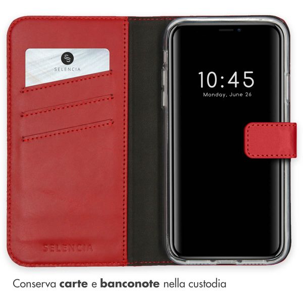 Selencia Cover a libro in vera pelle Apple iPhone 11 - Rosso