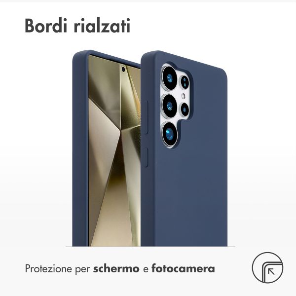 Accezz Cover in silicone liquido con MagSafe Samsung Galaxy S25 Ultra - Blu scuro