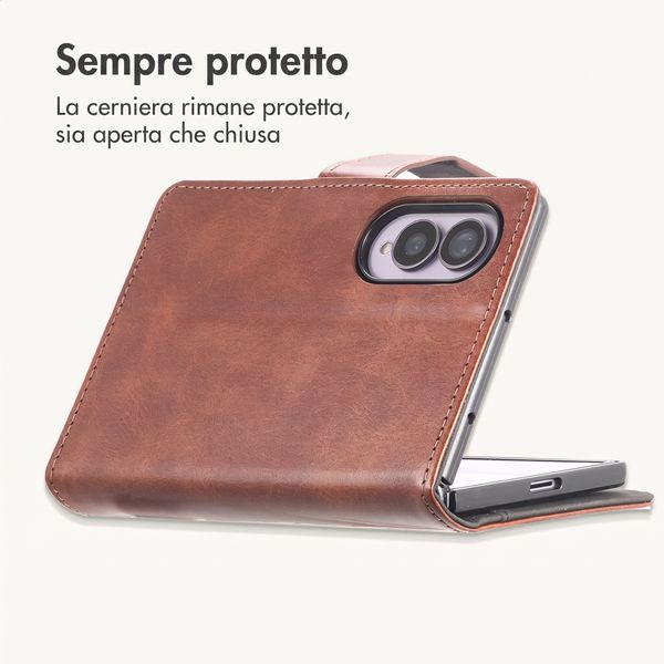 imoshion Cover a libro di Lusso Samsung Galaxy Z Fold 8 - Marrone scuro