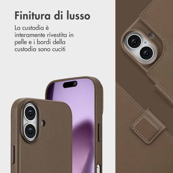 Accezz Cover in pelle 2 in 1 con MagSafe Apple iPhone 17 - Marrone caffè