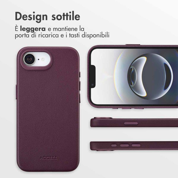 Accezz Cover in Pelle con MagSafe Apple iPhone 17e / 16e - Heath Purple