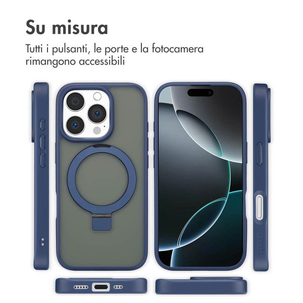 Accezz Cover con anello e supporto con MagSafe Apple iPhone 16 Pro - Blu