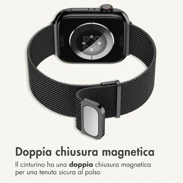 imoshion Milanees magnetisch bandje Apple Watch | 38/40/41/42 mm - Zwart