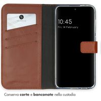 Selencia Cover a libro in vera pelle Samsung Galaxy S24 - Marrone chiaro