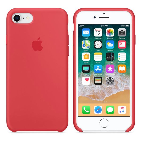 Apple Cover in Silicone Apple iPhone SE (2022 / 2020) / 8 / 7 - Red Raspberry