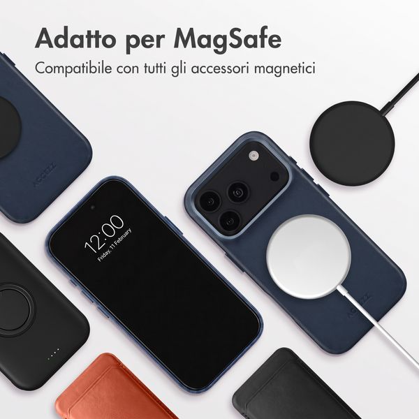 Accezz Cover in Pelle con MagSafe Apple iPhone 18 Pro Max / 17 Pro Max - Nightfall Blue