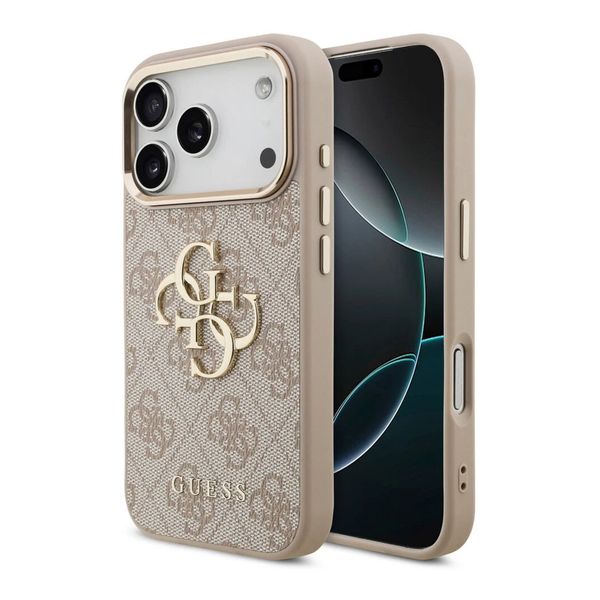 Guess Cover Posteriore con Logo 4G in Metallo Apple iPhone 18 Pro Max / 17 Pro Max - Pink