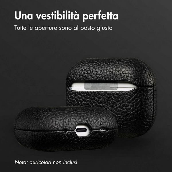Accezz Cover in vera pelle  Apple AirPods Pro 2 - Nero