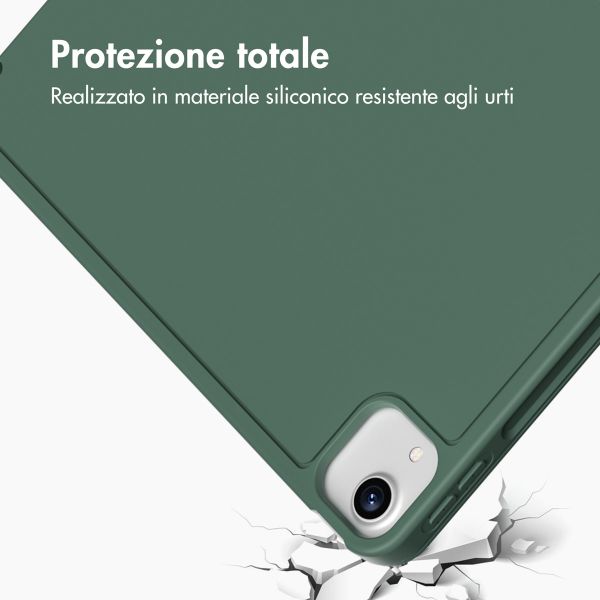 Accezz Cover a libro in silicone Smart Apple iPad Air 13 pollici (2026) M4 / (2025) M3 / (2024) M2 - Verde scuro