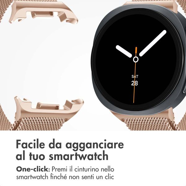 imoshion Cinturino milanese magnetico Samsung Galaxy Watch 8 (40/44mm) / Classic (46mm) - Oro rosa