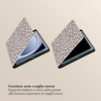 Selencia Libreria Sabi con stampa leopardata Samsung Galaxy Tab A9 Plus - Soft Ivory