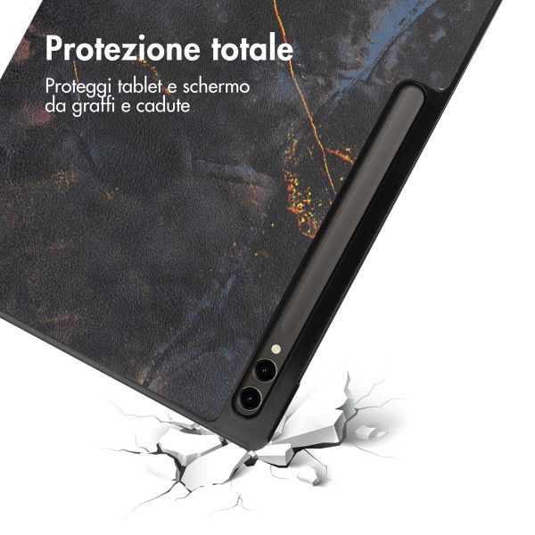 imoshion Cover Trifold Design Samsung Galaxy Tab S10 Ultra / Tab S9 Ultra - Black Marble