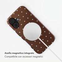 Selencia Cover posteriore Vivid con MagSafe Apple iPhone 16 - Happy Dots Chocolate