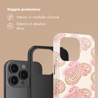 Selencia Cover Posteriore Vivid Apple iPhone 15 Pro - Paisley Blush