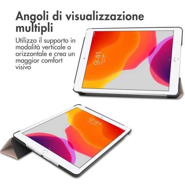 imoshion Cover a libro Trifold Apple iPad 9 (2021) 10.2 pollici / iPad 8 (2020) 10.2 pollici / iPad 7 (2019) 10.2 pollici - Oro rosa