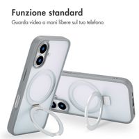 Accezz Cover con anello e supporto con MagSafe Apple iPhone 16 - Grigio