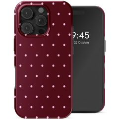 Selencia Cover Posteriore Vivid Apple iPhone 16 Pro Max - Happy Dots Burgundy