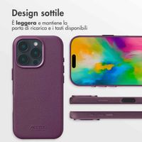 Accezz Cover in Pelle con MagSafe Apple iPhone 16 Pro - Heath Purple
