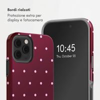 Selencia Cover Posteriore Vivid Apple iPhone 12 (Pro) - Happy Dots Burgundy