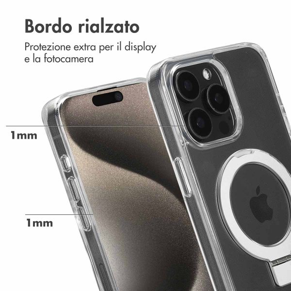 Accezz Cover con anello e supporto con MagSafe Apple iPhone 15 Pro Max - Trasparente
