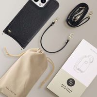 Selencia Cover per telefono Nova con cordino e portacarte Apple iPhone 15 Pro Max - Nero