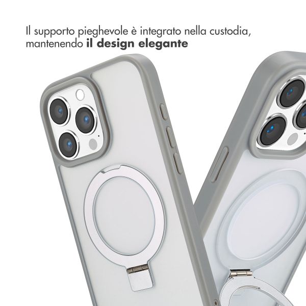 Accezz Cover con anello e supporto con MagSafe Apple iPhone 16 Pro Max - Grigio