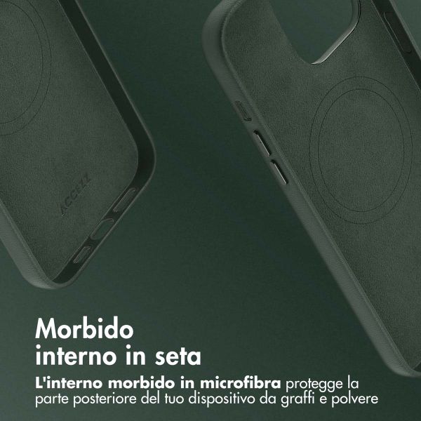Accezz Cover in Pelle con MagSafe Apple iPhone 14 Pro Max - Cedar Green