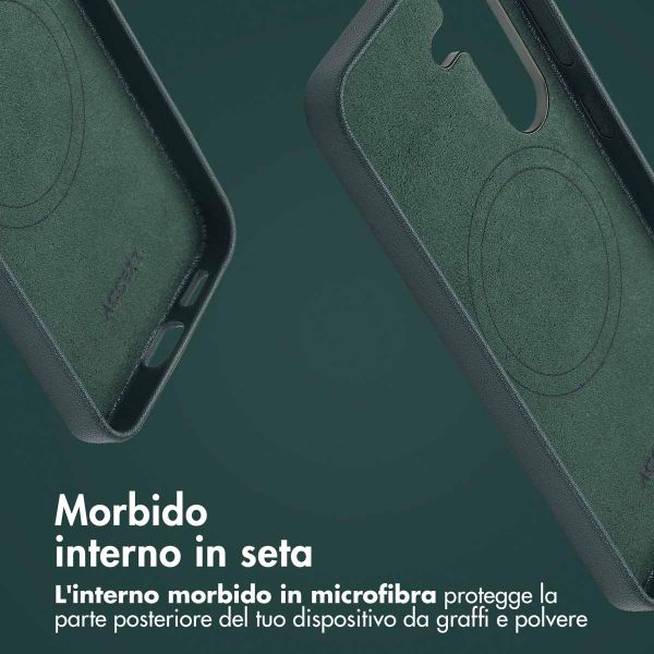 Accezz Cover in Pelle con MagSafe Samsung Galaxy S25 - Cedar Green