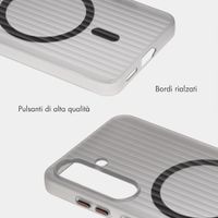 Accezz Cover Lite con MagSafe | Fluted | Samsung Galaxy S25 - Grigio