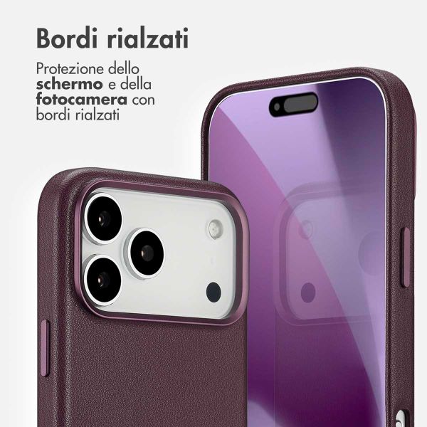 Accezz Cover in Pelle con MagSafe Apple iPhone 17 Pro Max - Heath Purple