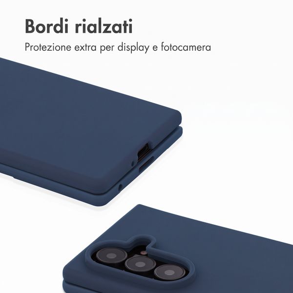 Accezz Cover in silicone liquido con MagSafe Samsung Galaxy Z Fold 8 Ultra - Blu scuro