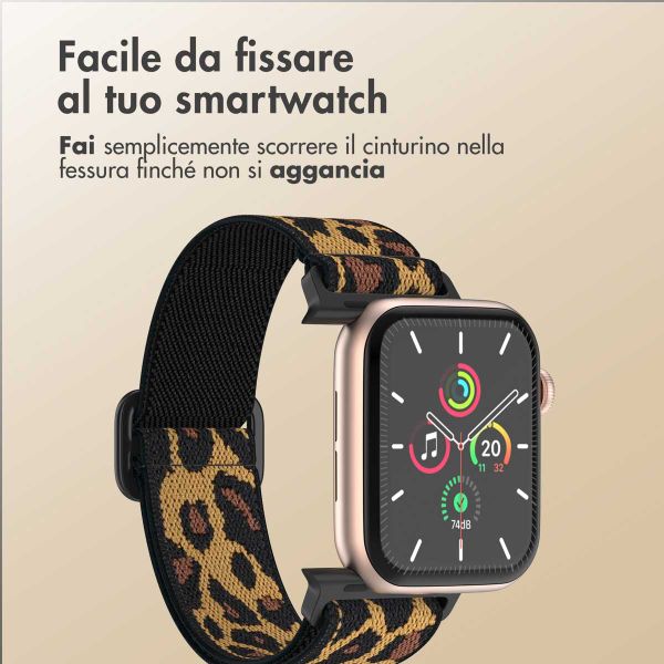 imoshion Cinturino in nylon elastico Apple Watch | 44/45/46/49 mm - Leopard