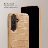 Selencia Cover per telefono Nova Croco con cordino e portacarte Samsung Galaxy A57 (5G) - Toasted Almond