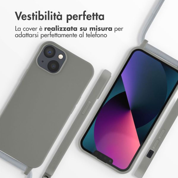 imoshion Cover in Silicone con Cordino Apple iPhone 13 - Grigio chiaro