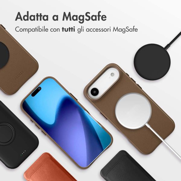 Accezz Cover in Pelle con MagSafe Apple iPhone Air - Marrone caffè