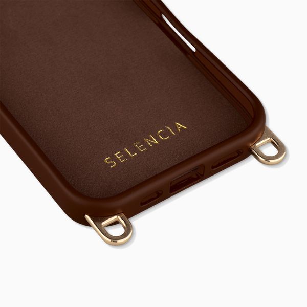 Selencia Cover posteriore Rivièra con MagSafe con ganci rimovibili Apple iPhone 17 - Choco Brown