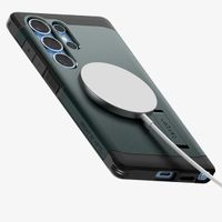 Spigen Cover Posteriore Corazzata Tough con MagSafe Samsung Galaxy S25 Ultra - Abyss Green
