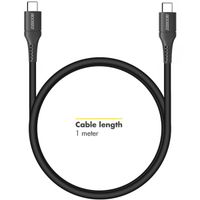 Accezz Caricatore da parete con cavo da USB-C a USB-C - Caricatore - 20 Watt - 1 metro - Nero