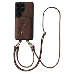 Selencia Cover per telefono Sera con cordino e portacarte a busta Samsung Galaxy S26 Ultra - Chocolate Brown