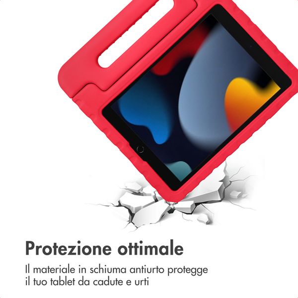 imoshion Cover Antishoc Speciale Bambini con Manico iPad 10.2 (2019 / 2020 / 2021) - Rosso