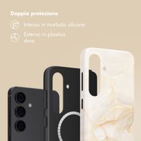 Selencia Cover posteriore Vivid con MagSafe Samsung Galaxy S24 - Golden Beige Marble
