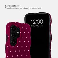Selencia Cover Vivid Wavy con MagSafe Samsung Galaxy S26 Ultra - Happy Dots Burgundy