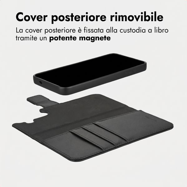 imoshion Cover a libro di lusso 2-in-1 rimovibile Samsung Galaxy S25 - Nero