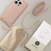 Selencia Cover per telefono Nova con cordino e portacarte Apple iPhone 16 Pro - Dusty Rose